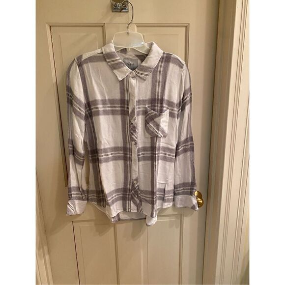 RAILS button down grey white plaid shirt size small - Picture 1 of 6